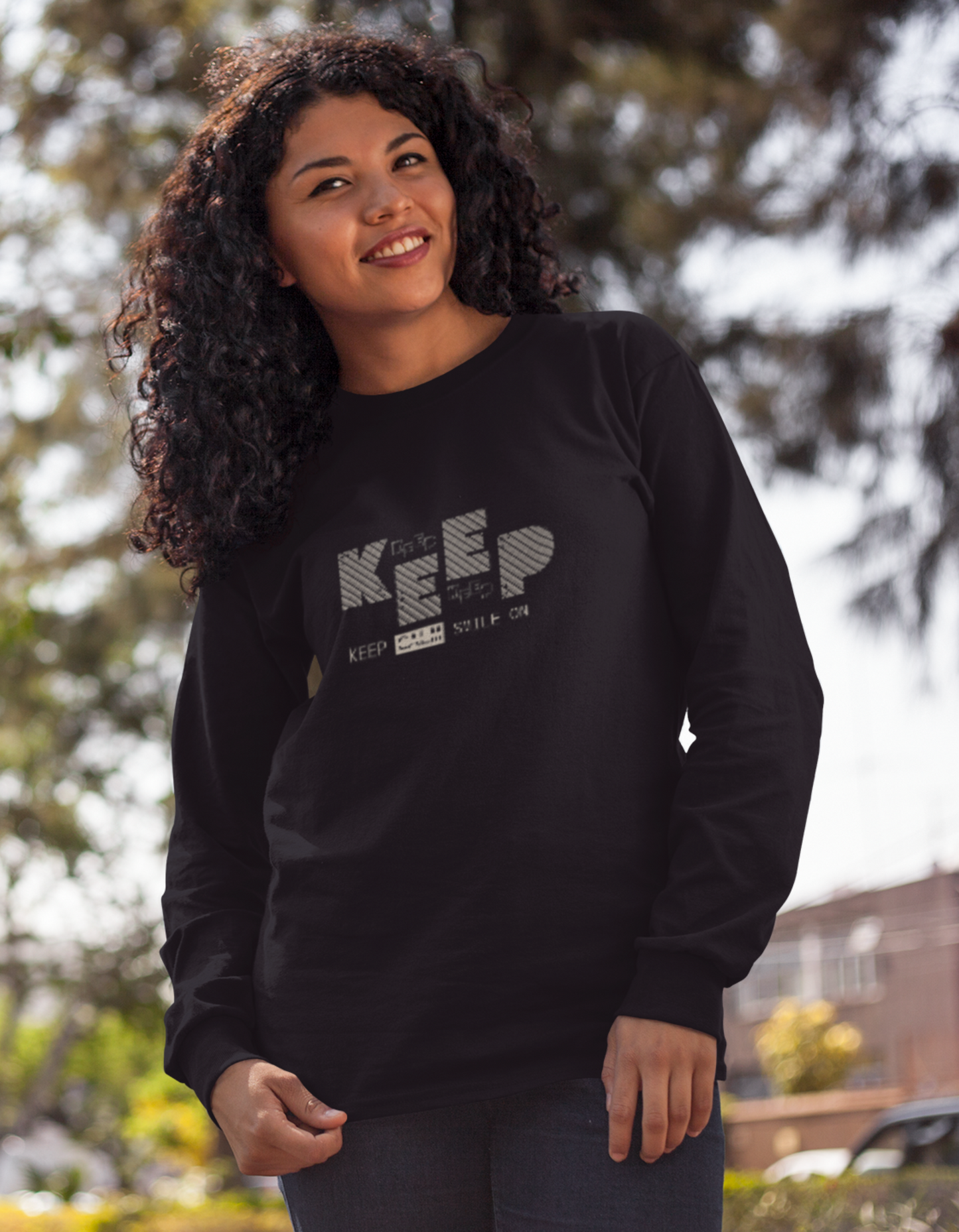 Keep Calm Smile ON Sweatshirt for Women