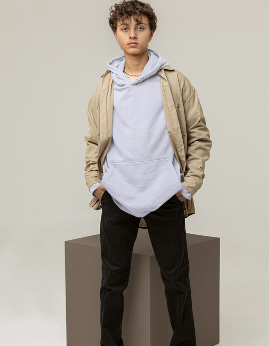 Lavender Oversized Hooded Sweatshirt for Men