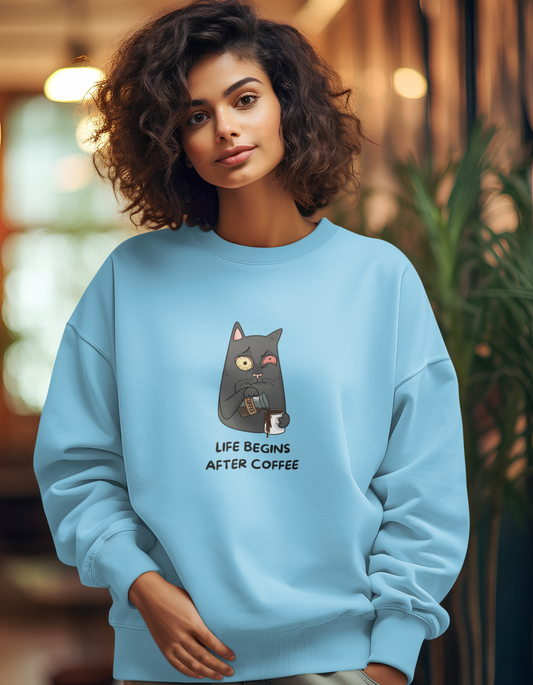 Life Begins After Coffee Sweatshirts for Women