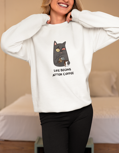 Life Begins After Coffee Sweatshirts for Women