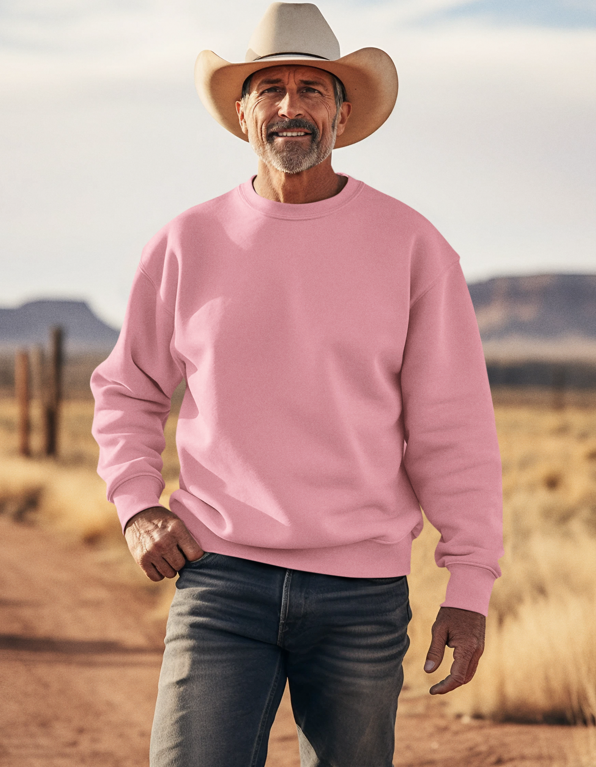 Light Baby Pink Sweatshirts for Men