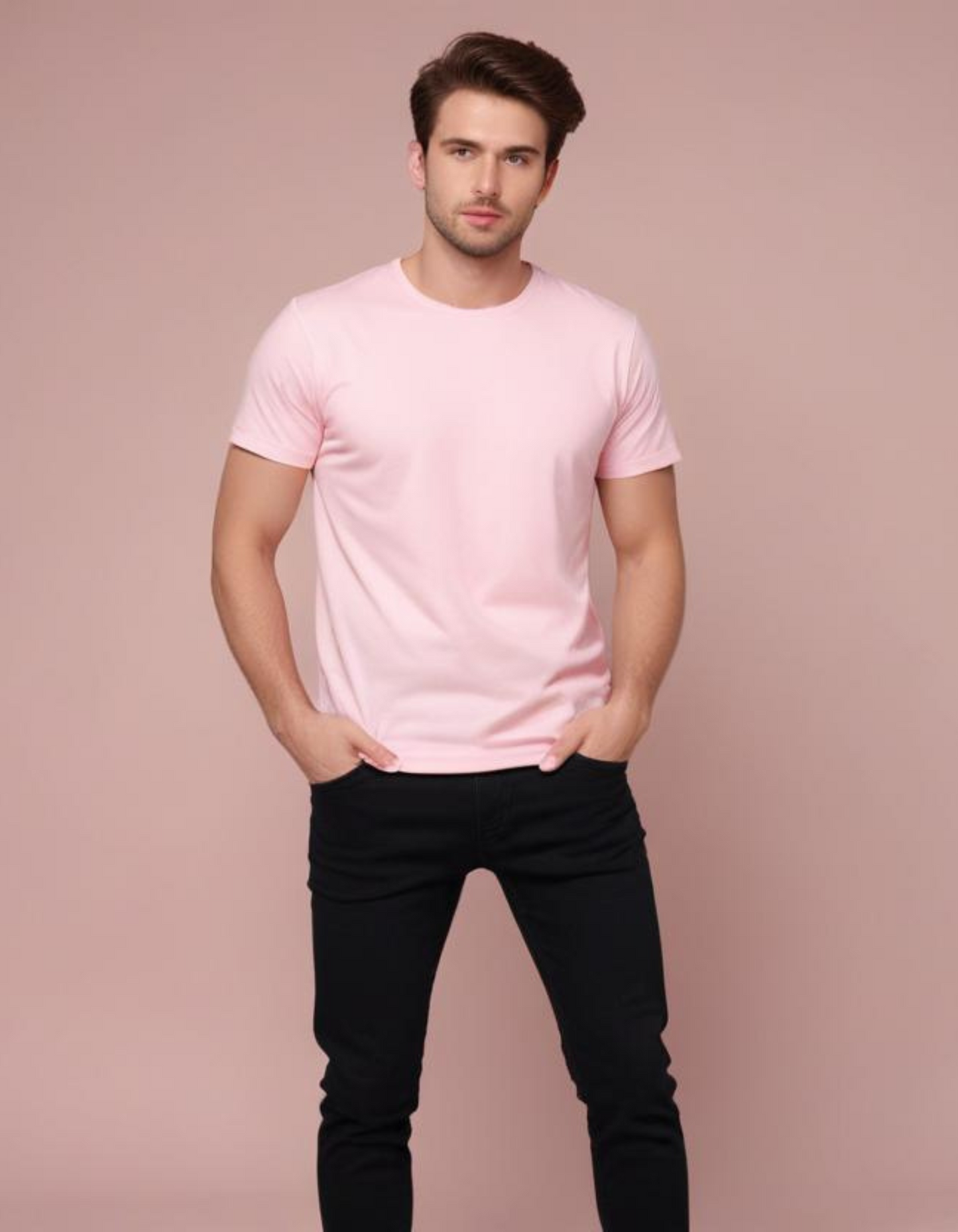 Light Baby Pink T-Shirt for Men Online