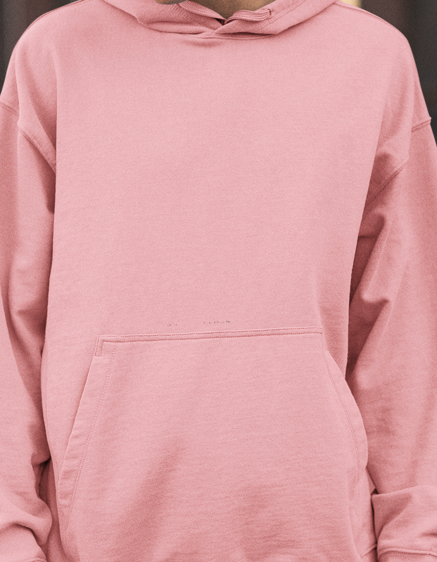 Light Baby Pink Oversized Hooded Sweatshirt for Men