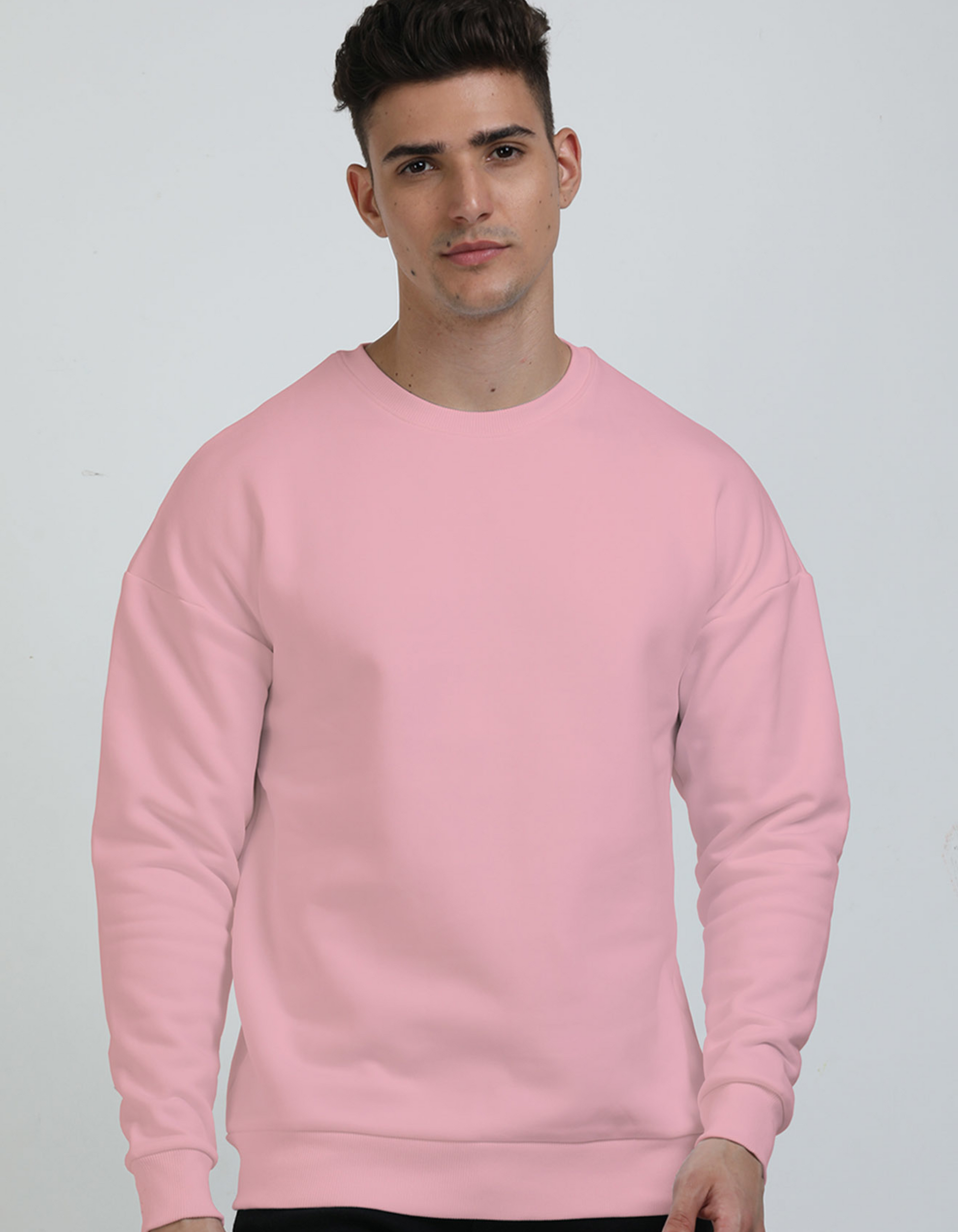 Oversized Light Baby Pink Sweatshirts for Men