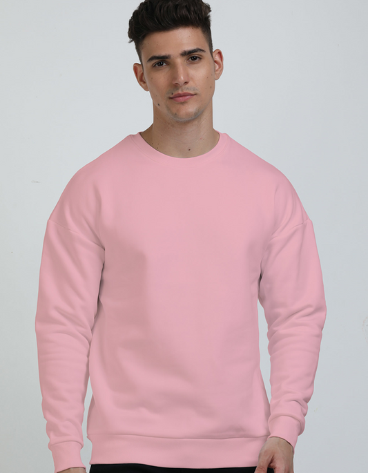 Oversized Light Baby Pink Sweatshirts for Men