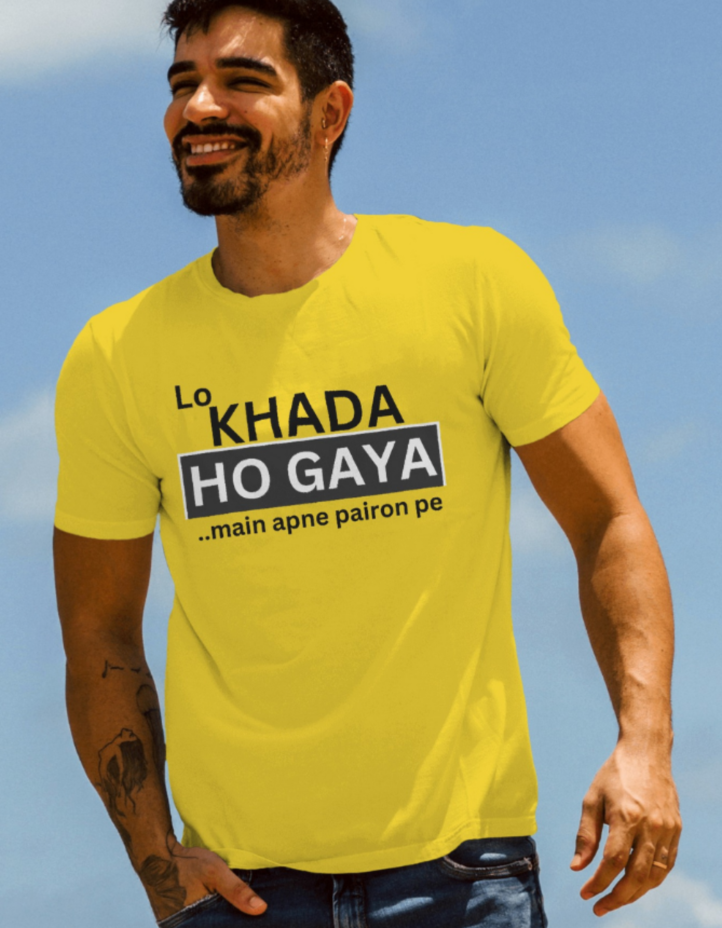 Lo Khada ho Gaya... main Apne Pairon pe T-Shirts for Men