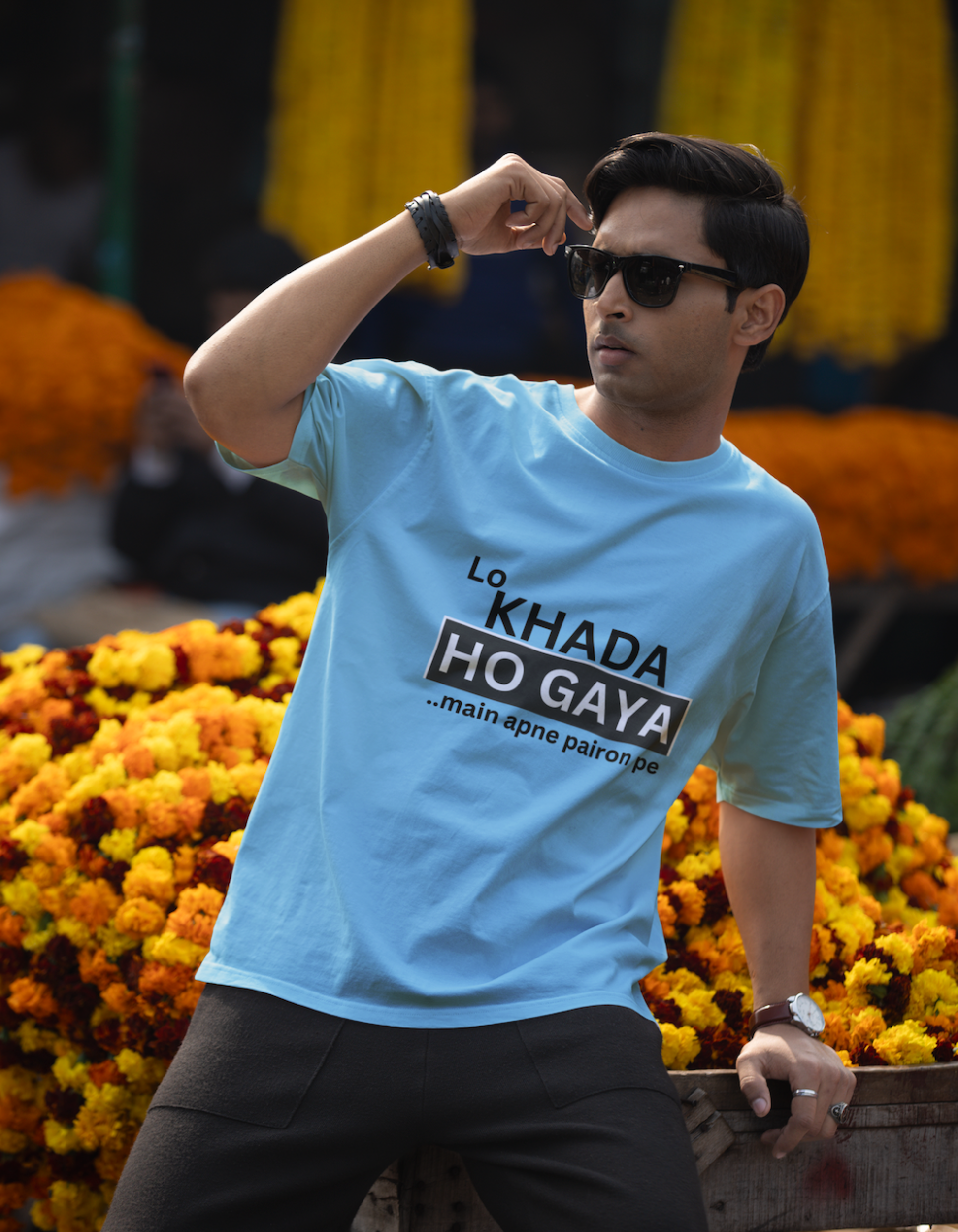 Lo Khada ho Gaya... main Apne Pairon pe T-Shirts for Men