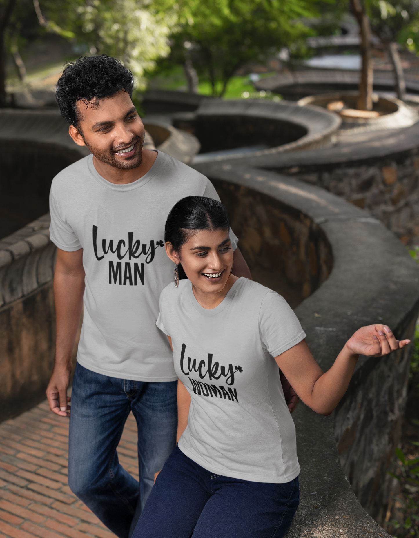 Lucky Man and Lucky Woman Couple T-shirts Online