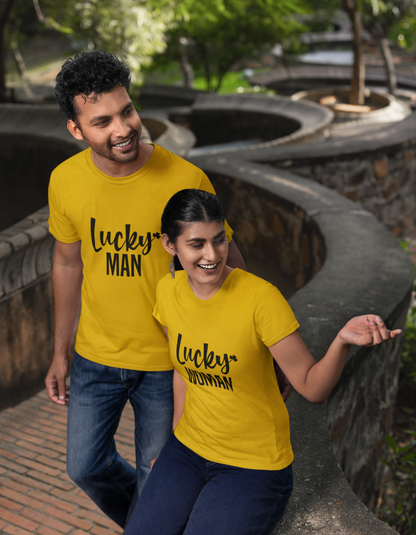 Lucky Man and Lucky Woman Couple T-shirts Online