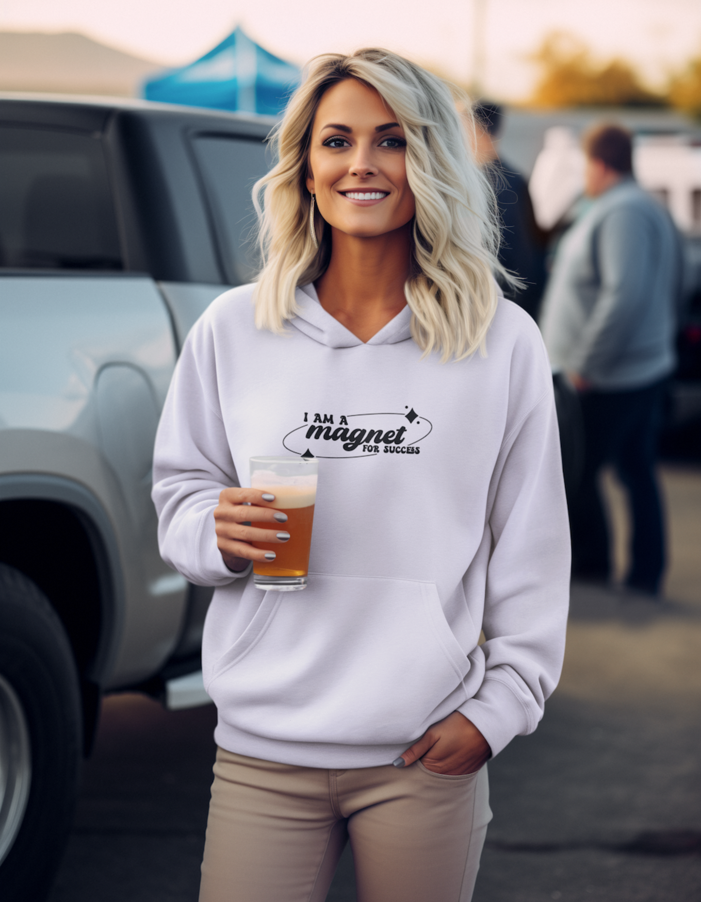 I Am a Magnet for Success Hooded Sweatshirts for Women