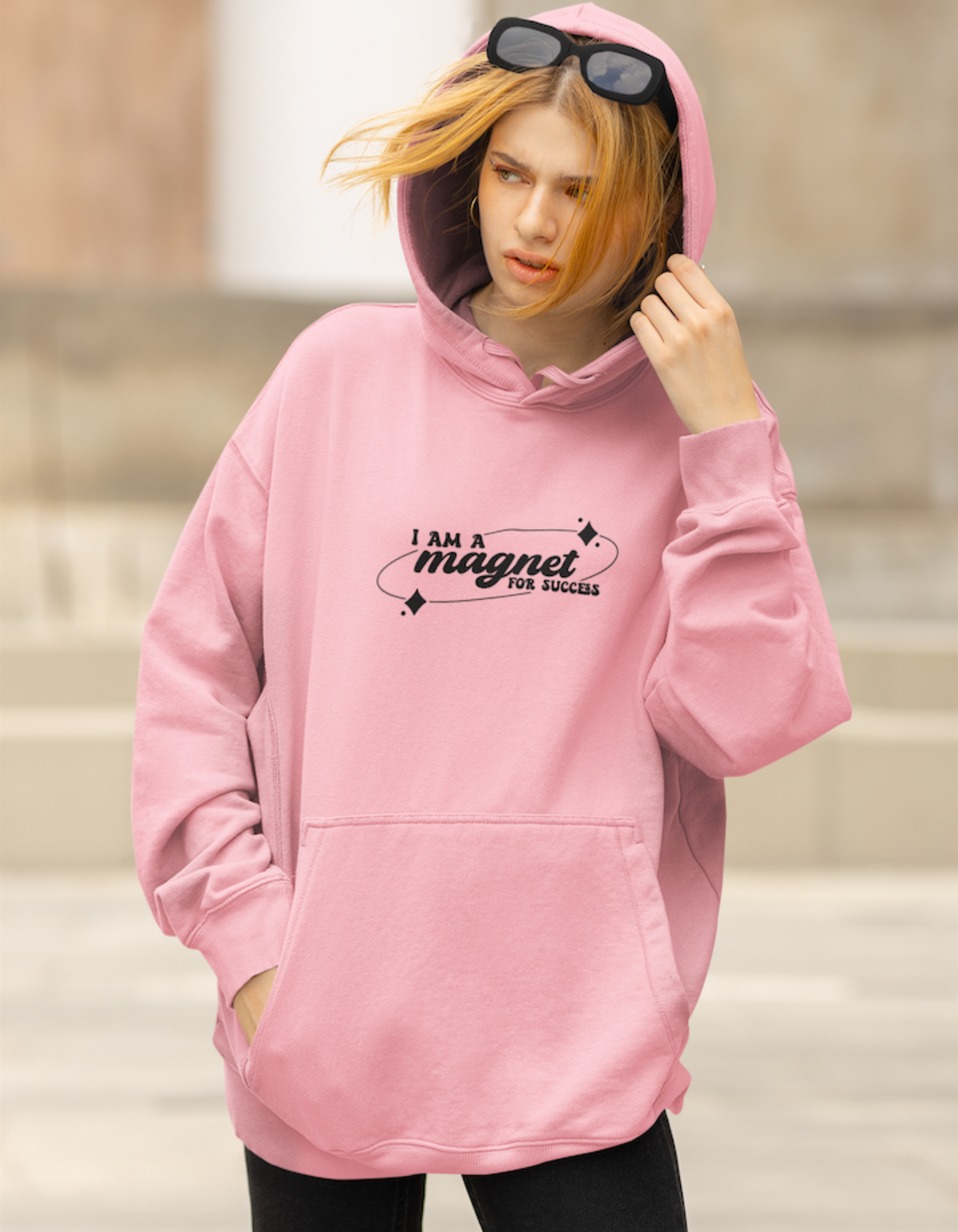 I Am a Magnet for Success Hooded Sweatshirts for Women