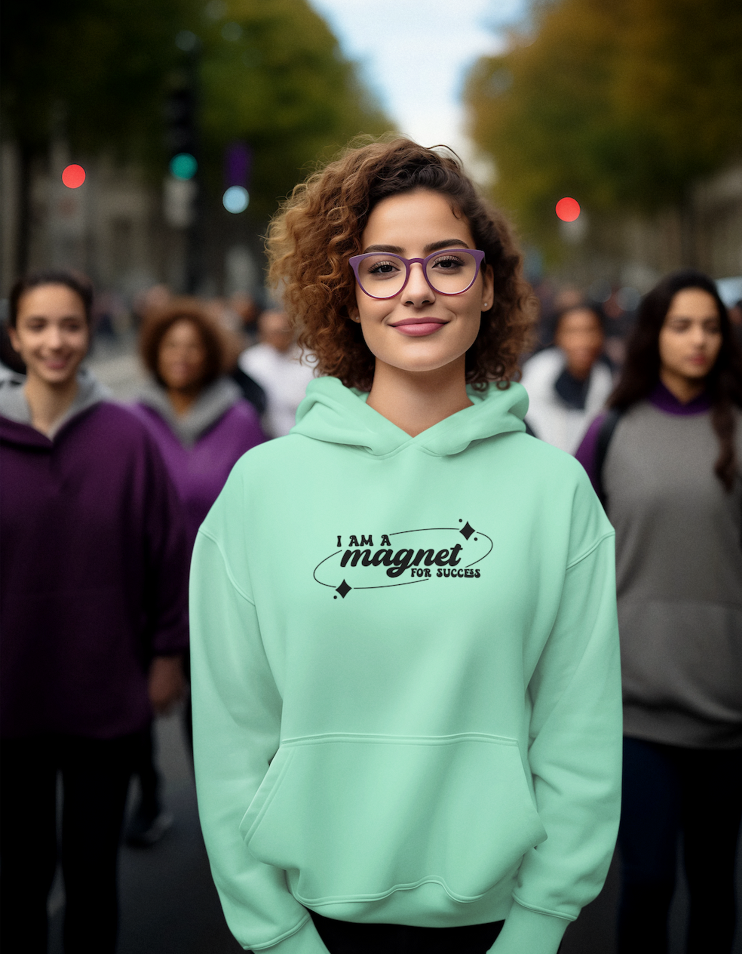 I Am a Magnet for Success Hooded Sweatshirts for Women