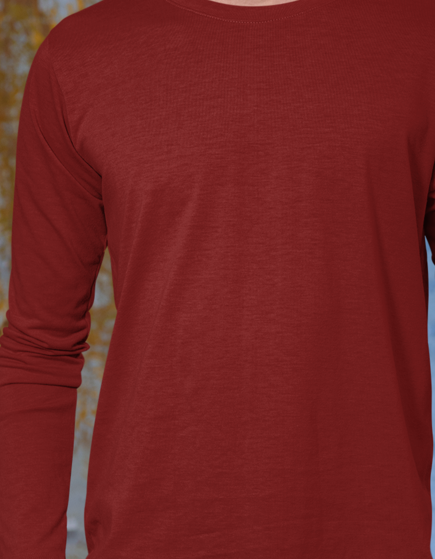 Maroon Full Sleeve T-Shirt for Men