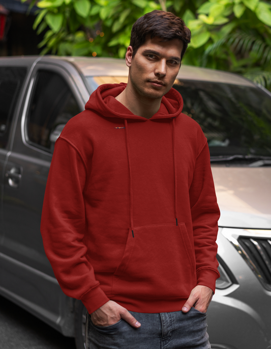 Maroon Hooded Sweatshirt for Men