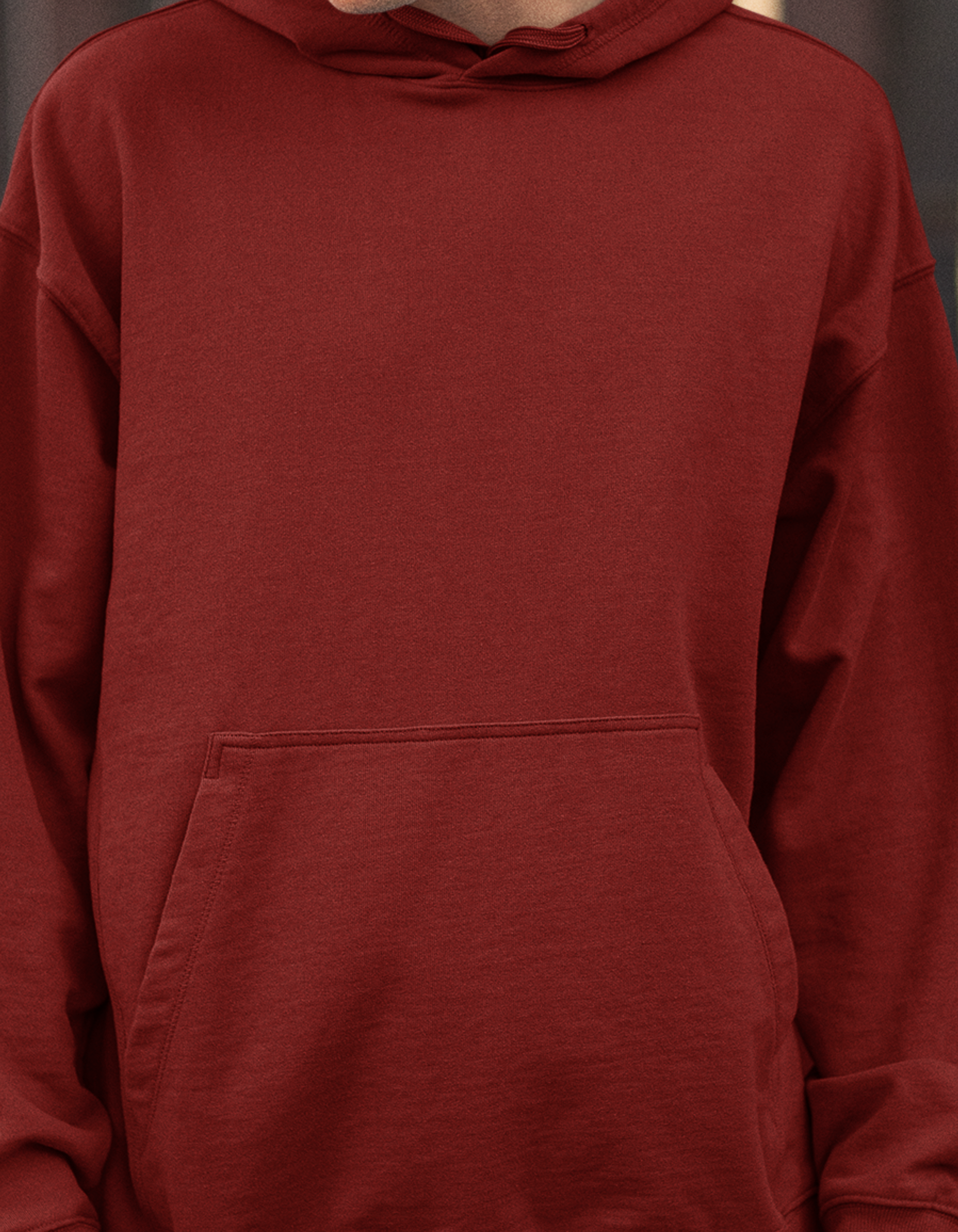 Maroon Oversized Hooded Sweatshirt for Men