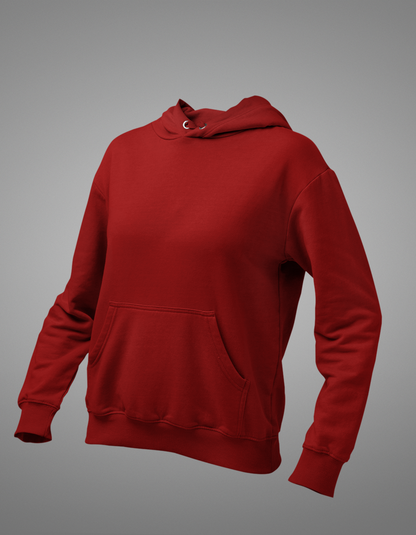 Maroon Plus Size Hooded Sweatshirt for Men and Women