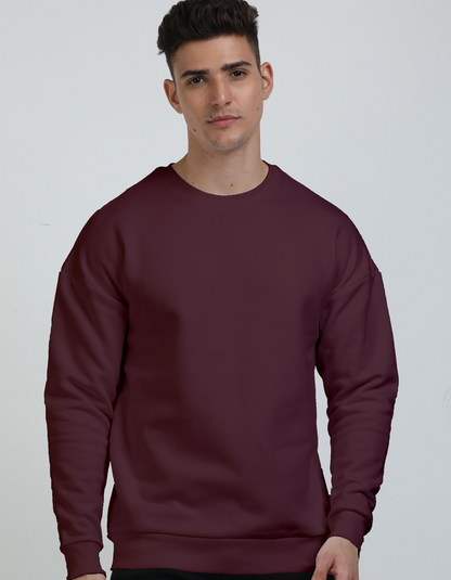 Oversized Maroon Sweatshirts for Men