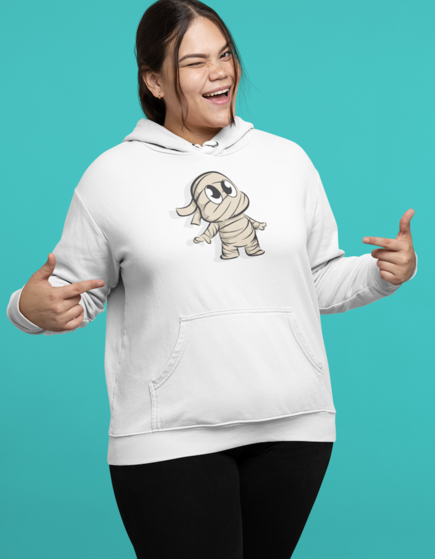 Cuty Mummy Plus Size Hooded Sweatshirt for Women