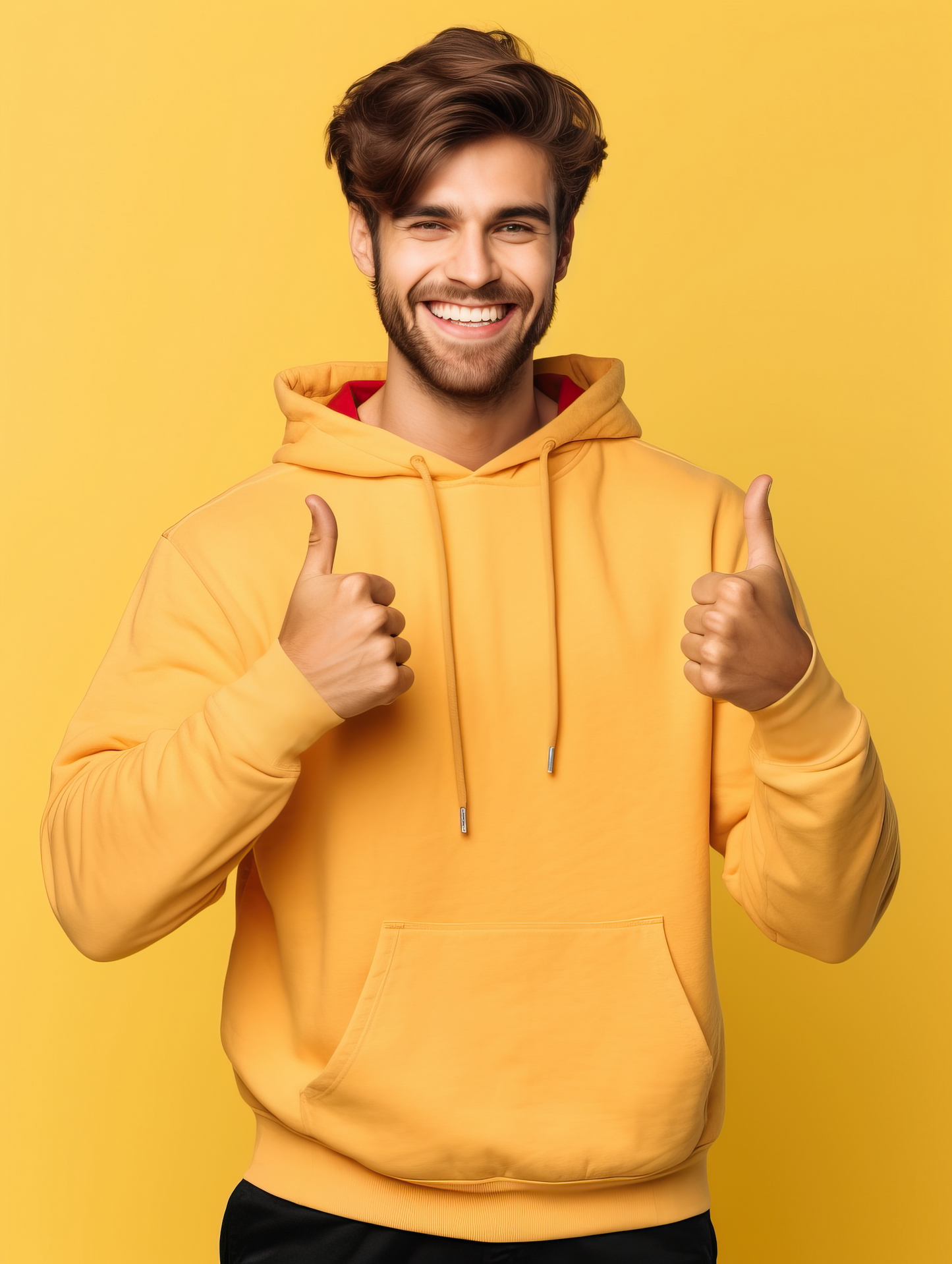 Mustard Yellow Hooded Sweatshirts for Men