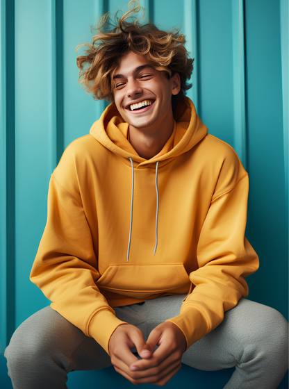 Mustard Yellow Hooded Sweatshirts for Men