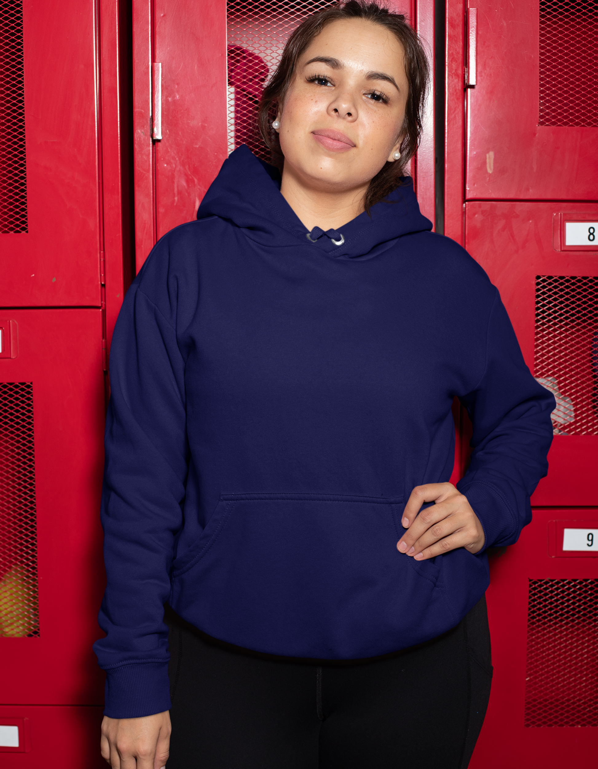 Navy Blue Hooded Sweatshirts for Women