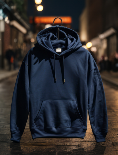 Navy Blue Hooded Sweatshirts for Men