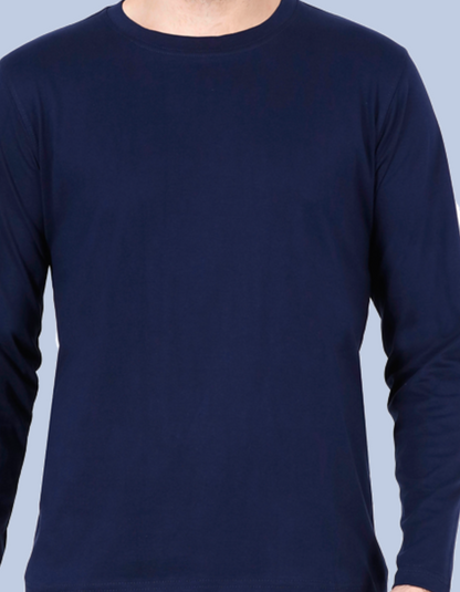 Navy Blue Full-Sleeve T-Shirt for Men