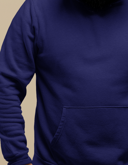 Navy Blue Plus Size Hooded Sweatshirt for Men