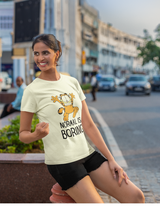 Normal Is Boring Garfield T-Shirts for Women