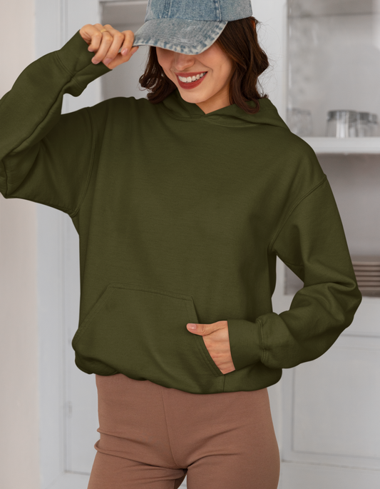 Olive Green Hooded Sweatshirts for Women