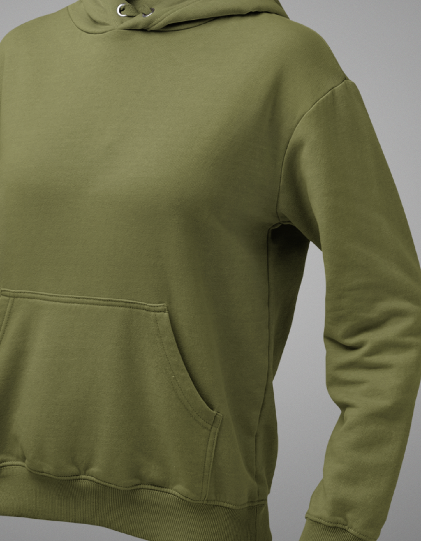 Olive Green Plus Size Hooded Sweatshirt for Men and Women