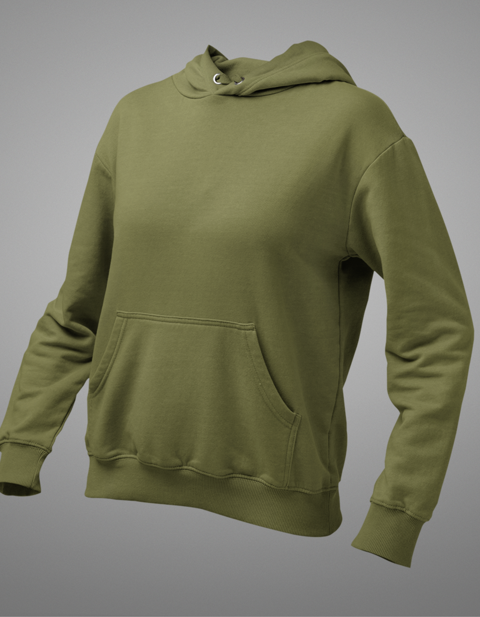 Olive Green Plus Size Hooded Sweatshirt for Men and Women