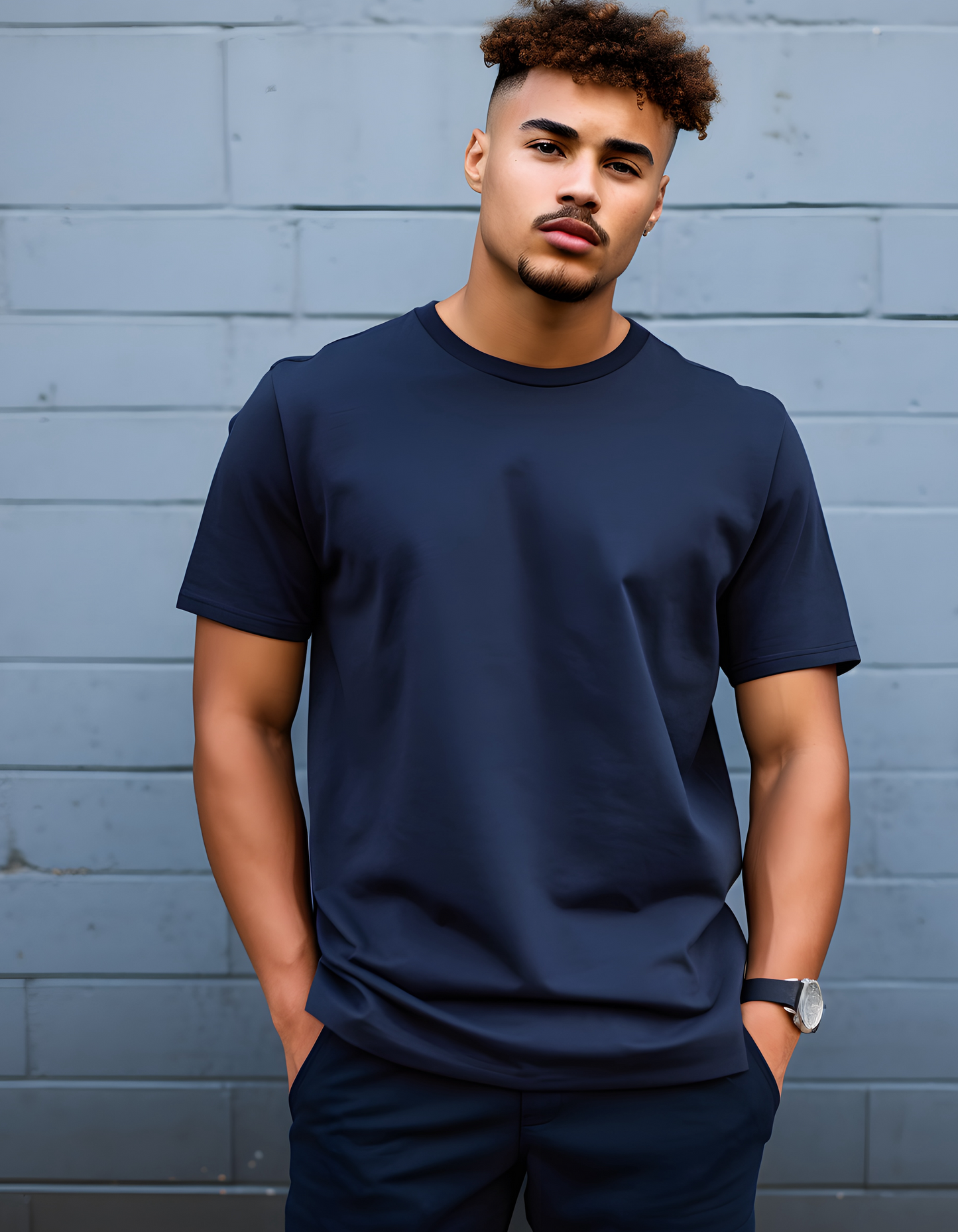 Navy Blue Plain T-shirts for Men