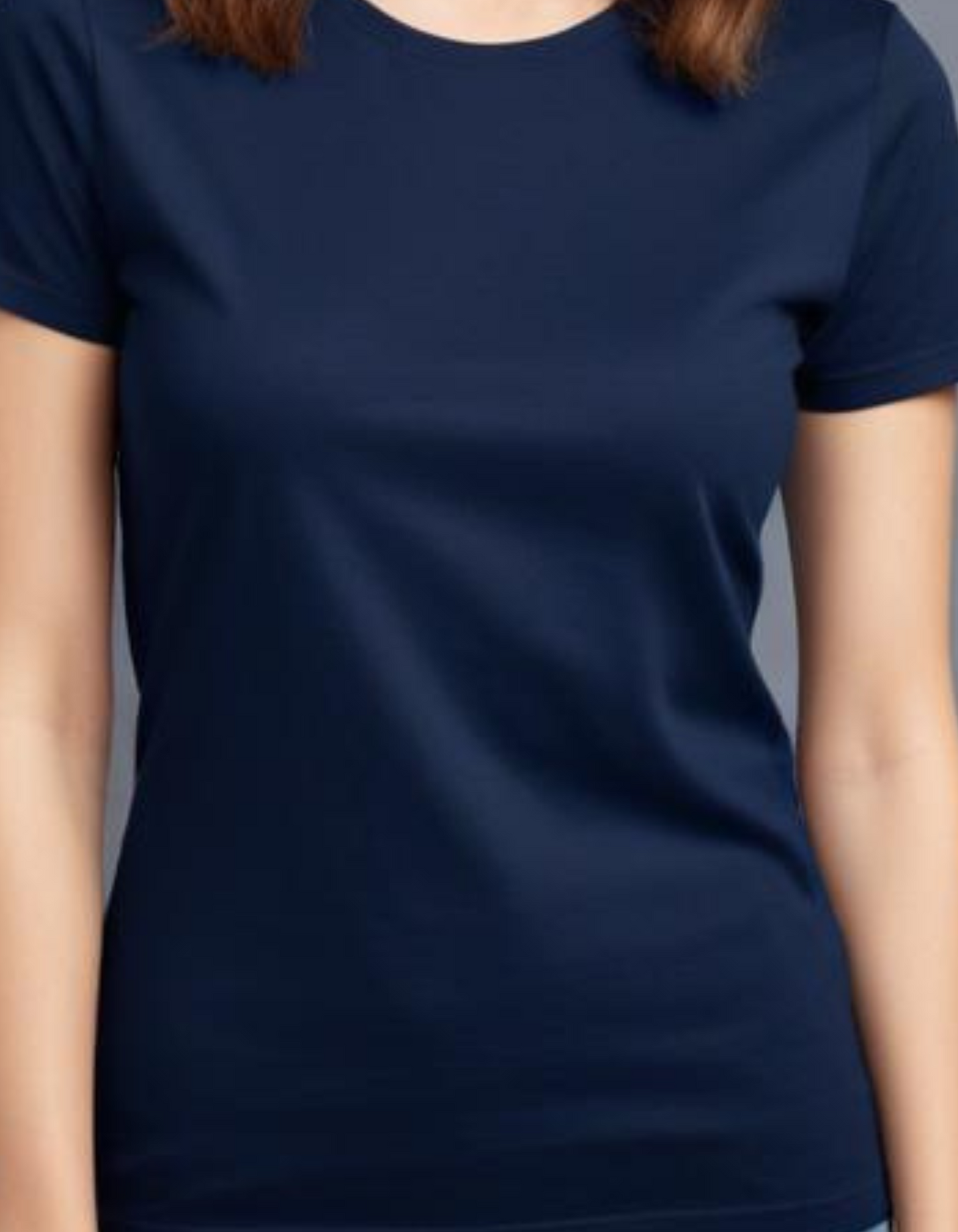 Navy Blue Plain T-Shirt for Women