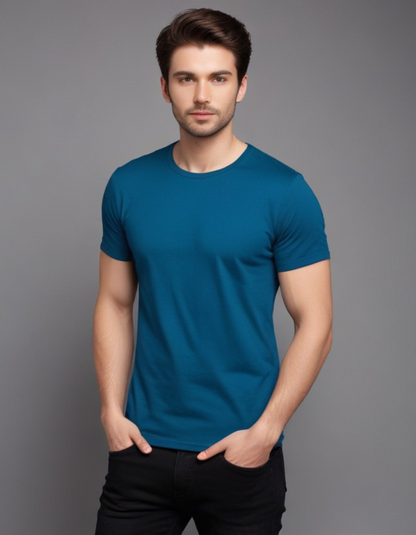 Petrol Blue T-Shirt for Men Online