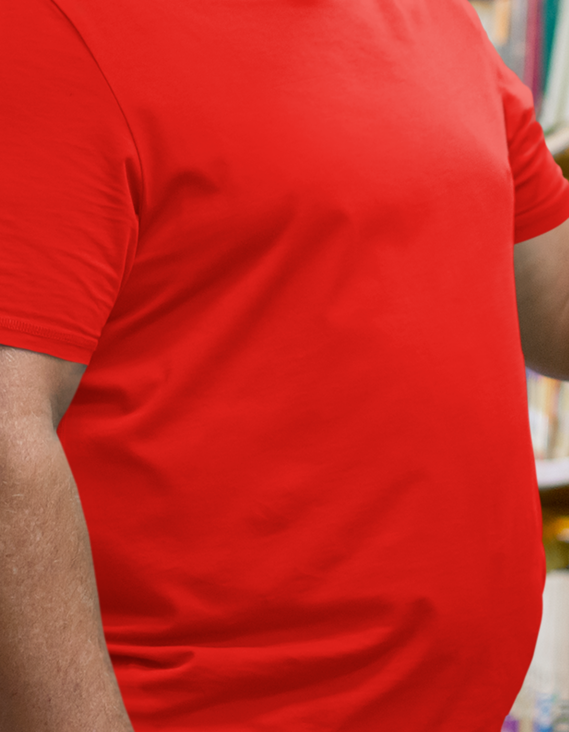 Red Plus Size Plain T-Shirts for Men