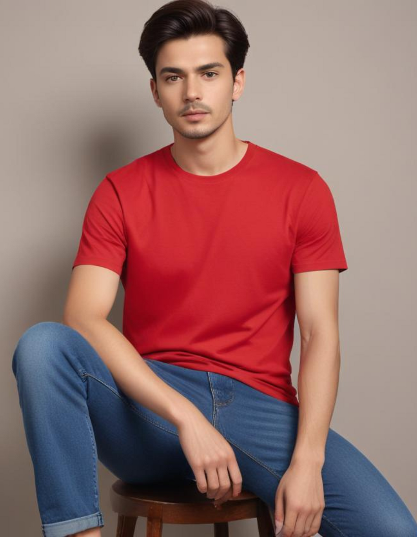 Red Plain T-Shirts for Men