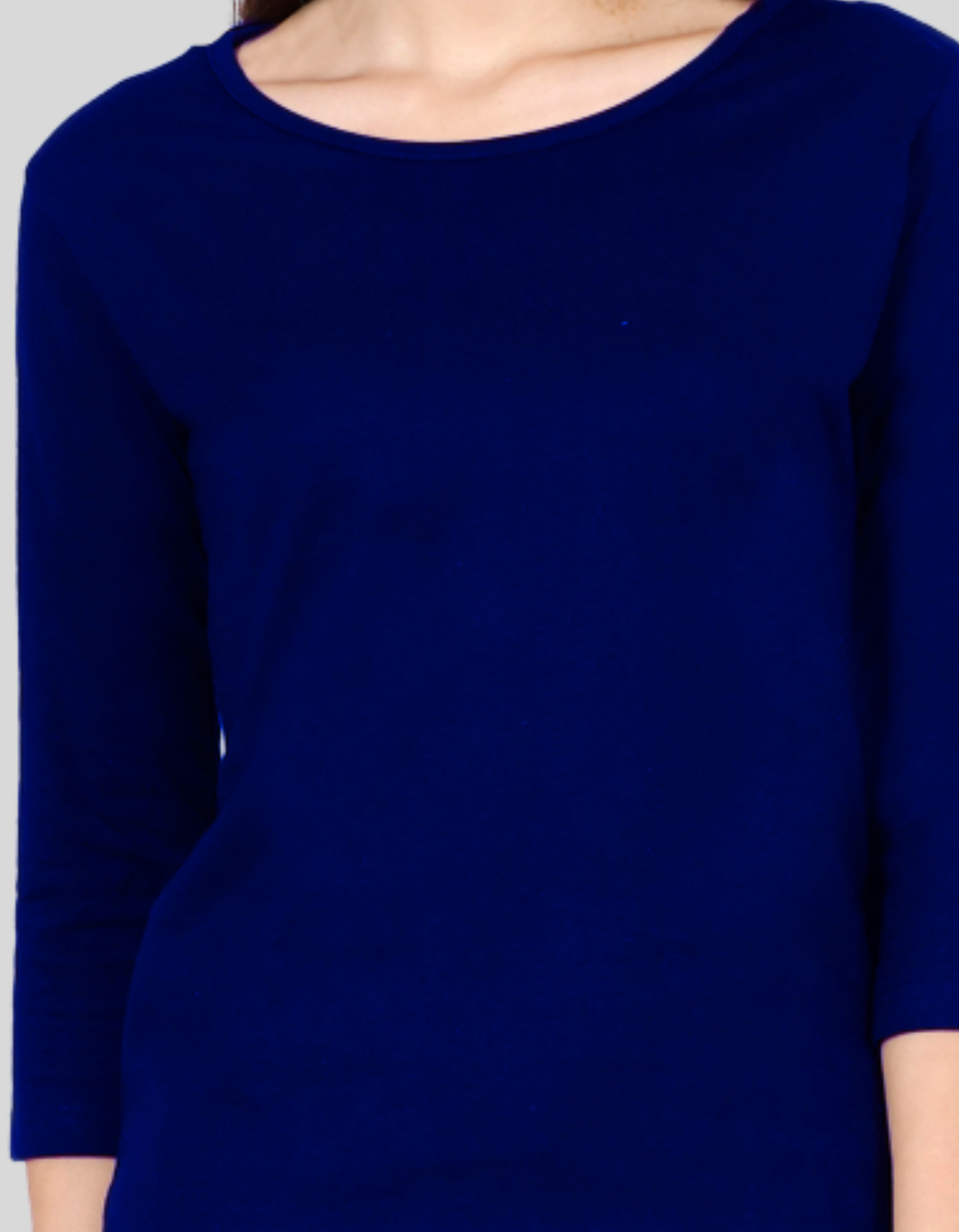 Royal Blue 3/4th Sleeve T-Shirt for Women