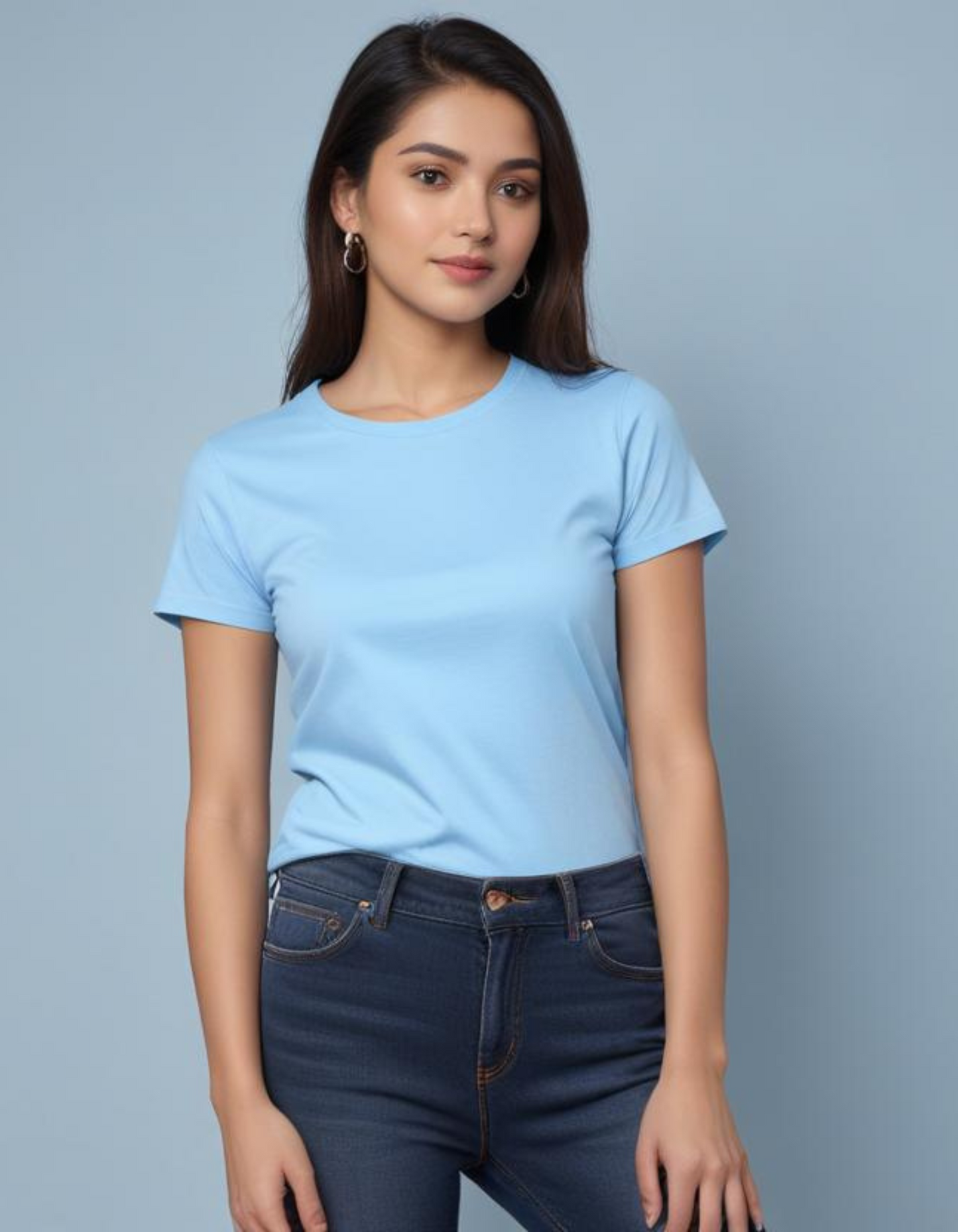 Sky blue plain t shirt sale