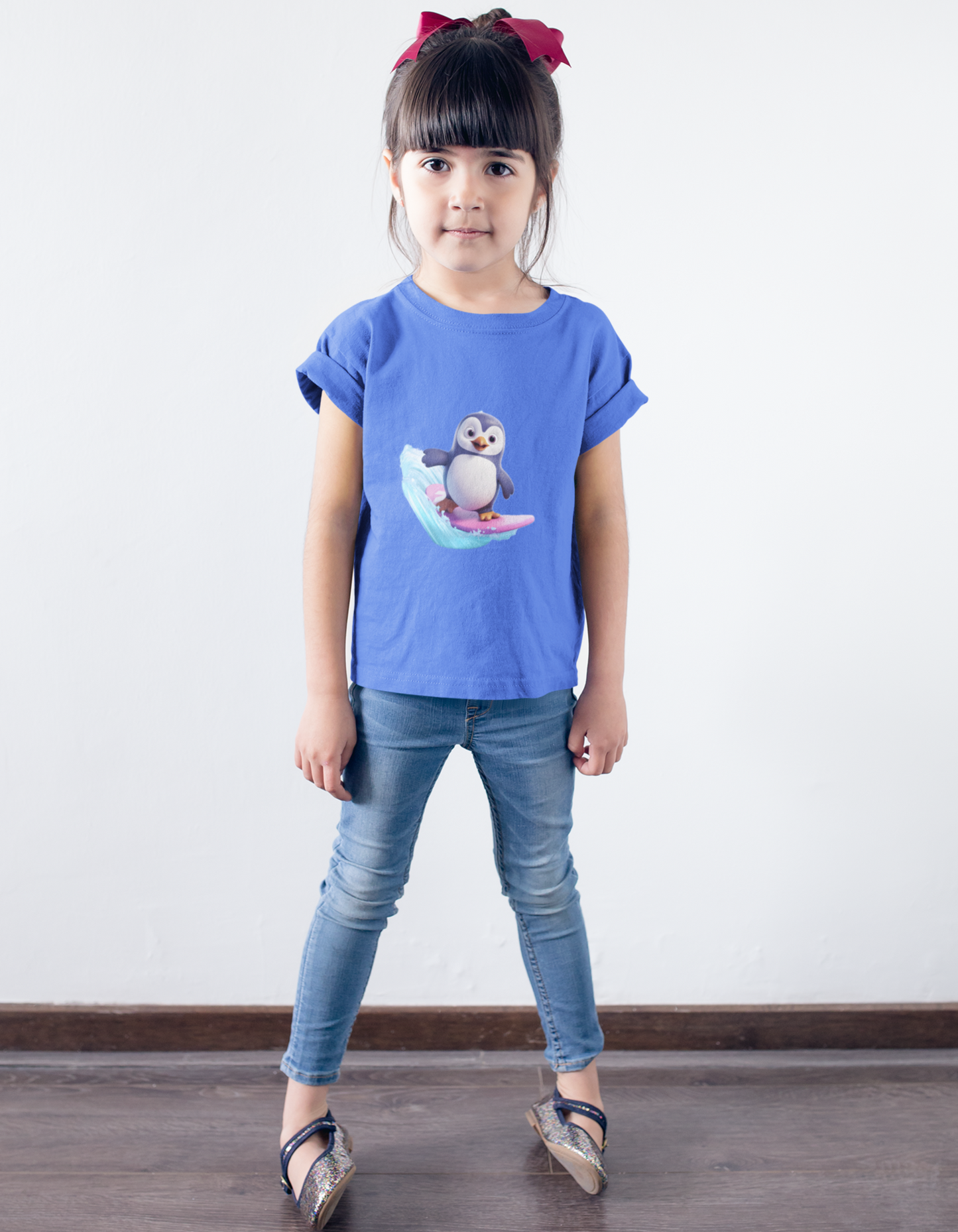 Surfing Penguin T-shirts for Girls