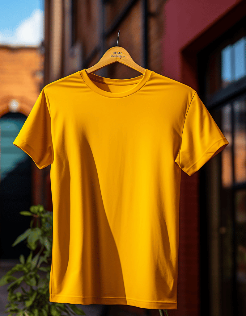 Mustard Yellow Plain T-Shirts for Men