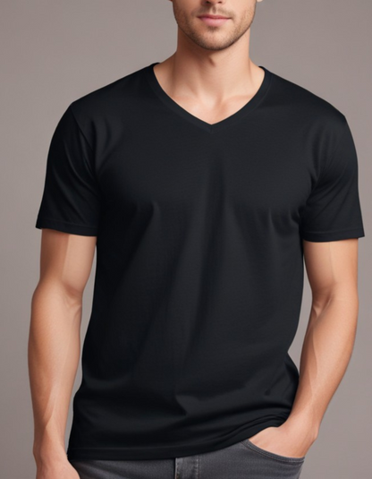 Black V Neck T-Shirts for Men