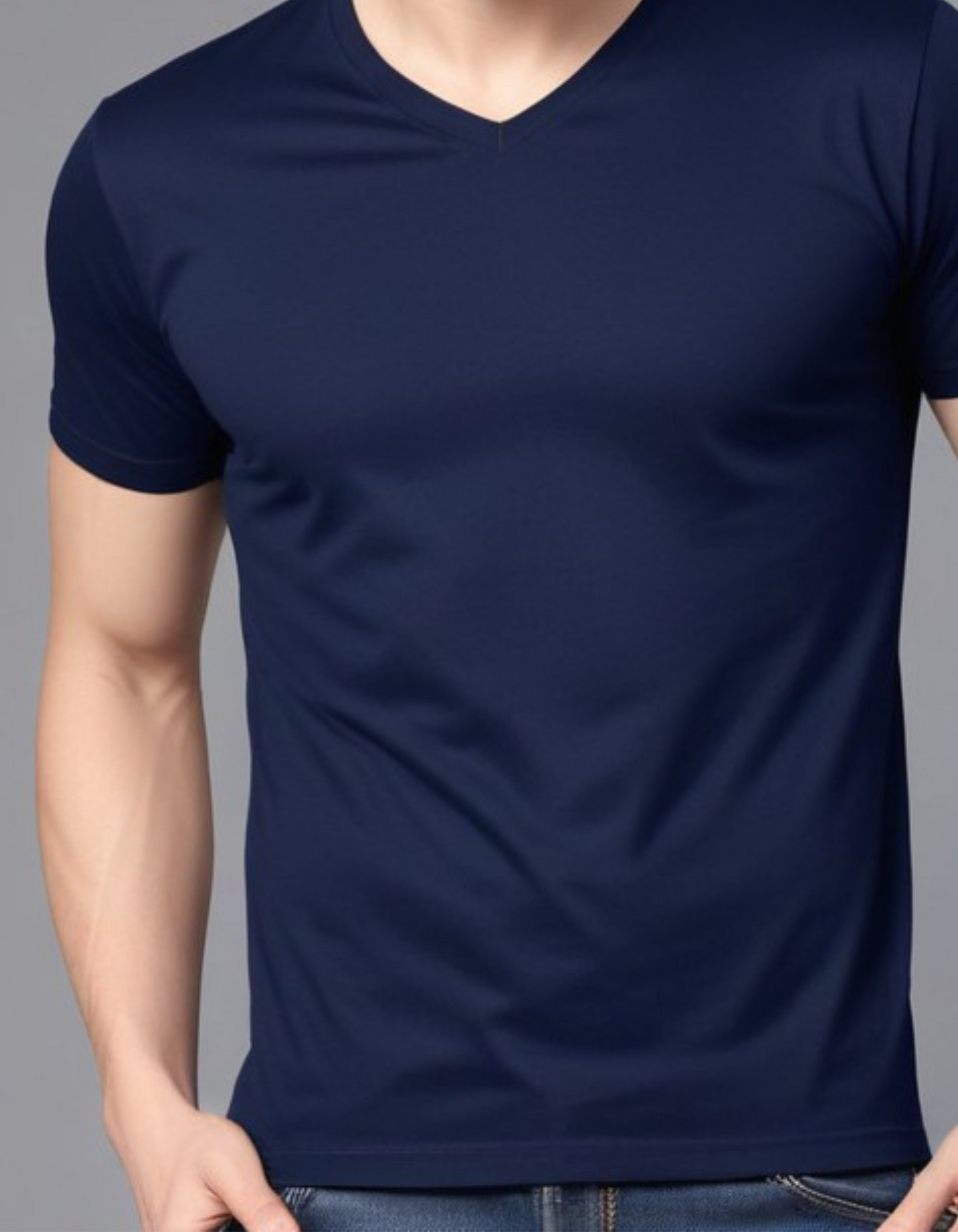 Navy Blue V Neck T-Shirts for Men