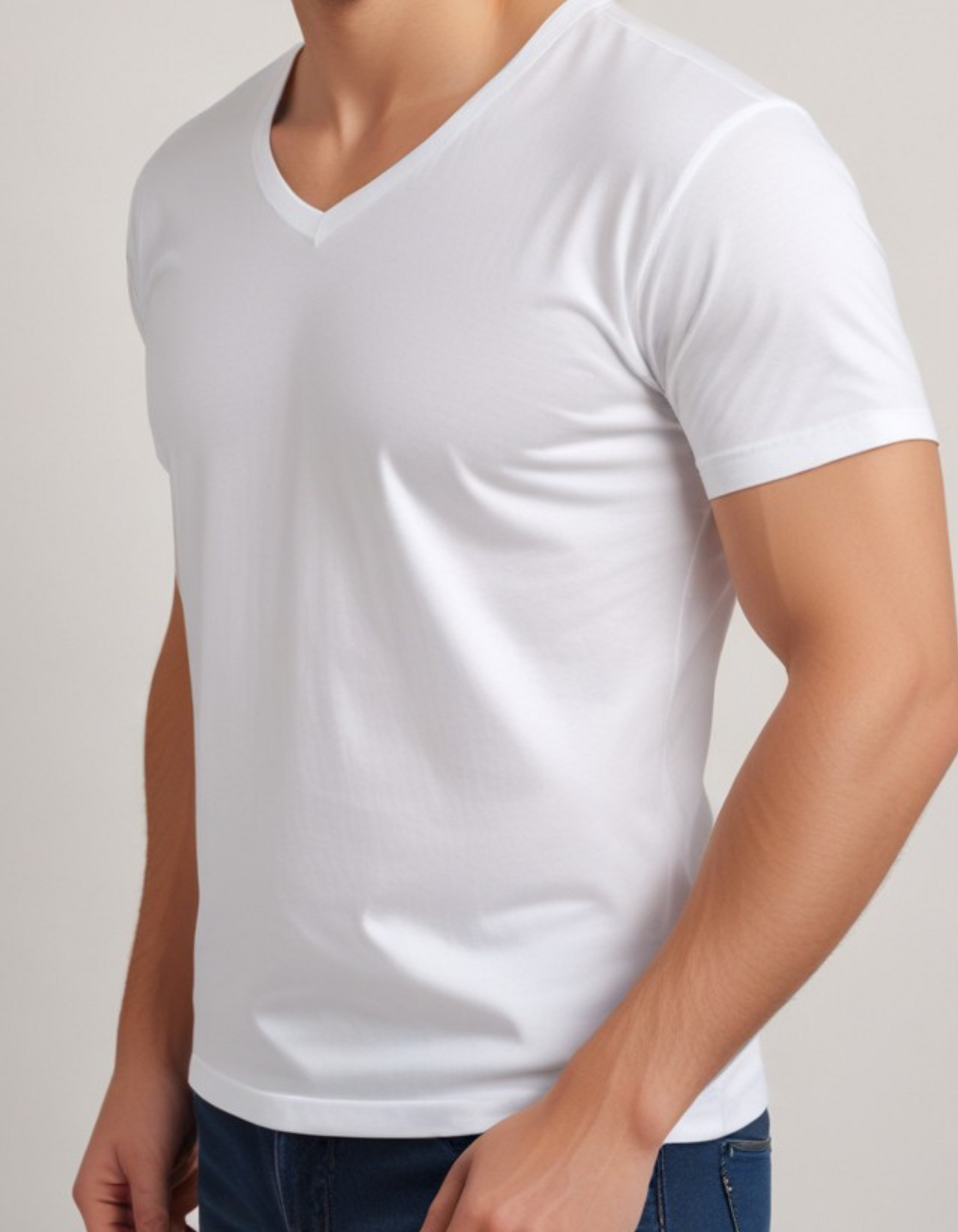 White V Neck T-Shirts for Men Online