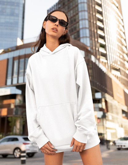 White Oversized Hooded Sweatshirt for Women