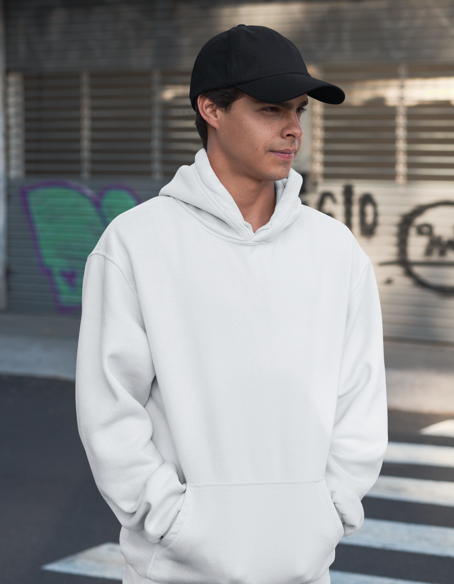 White Oversized Hooded Sweatshirt for Men