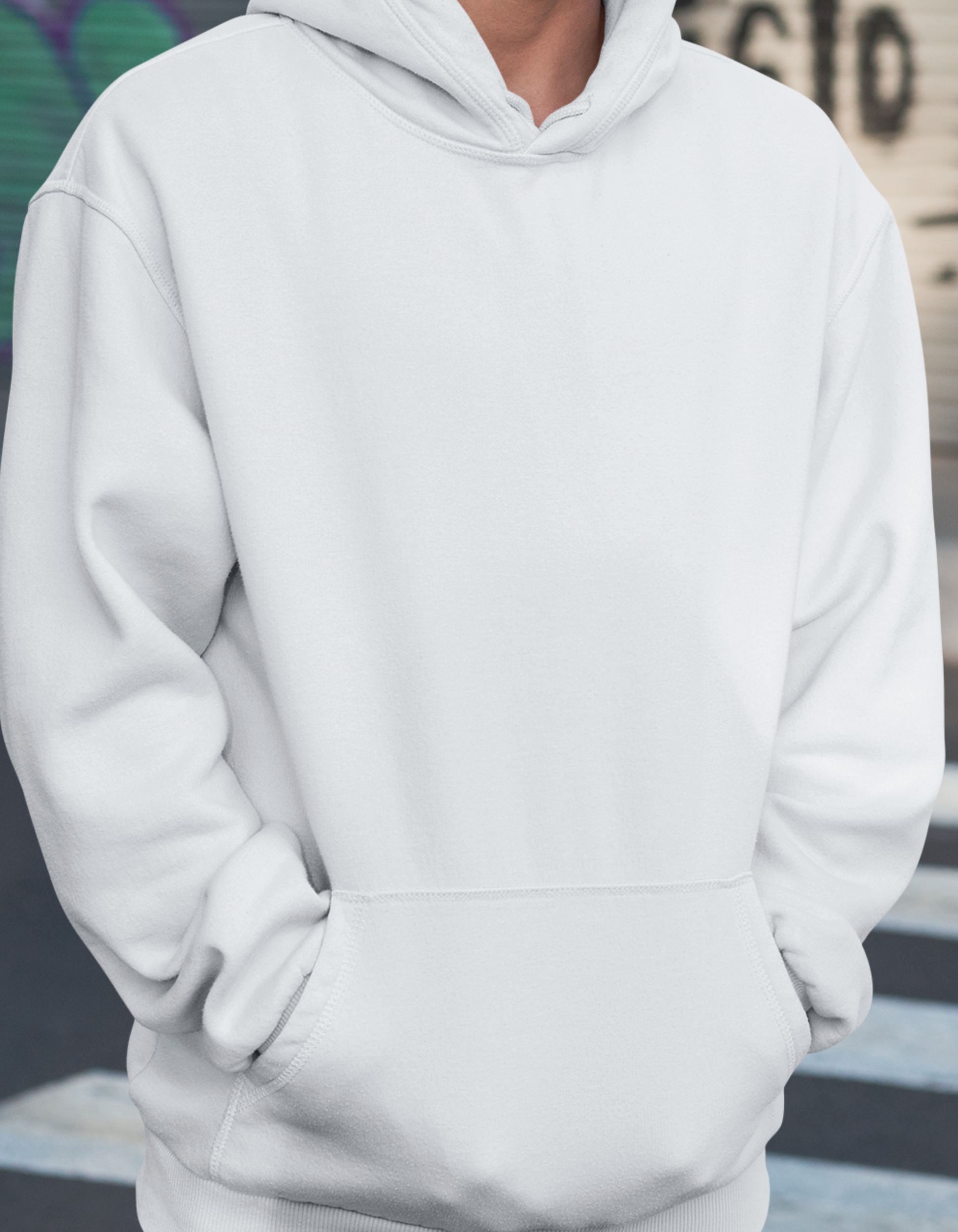 White Oversized Hooded Sweatshirt for Men