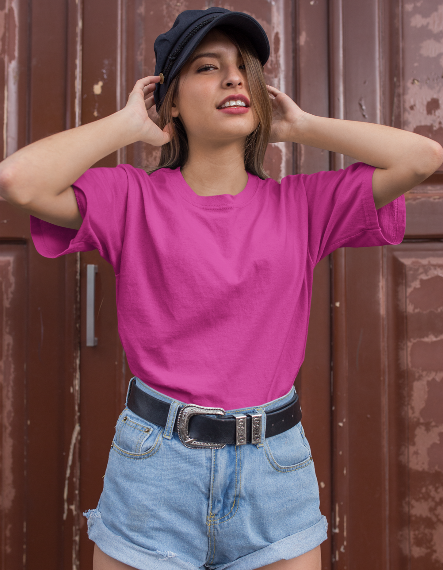 Pink Plain T-Shirts for Women