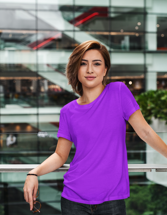 Purple Plain T-Shirts for Women