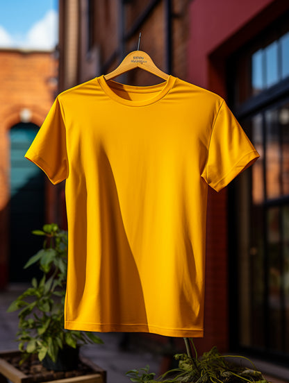 Mustard Yellow Plain T-Shirts for Men Online